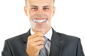 magnifying glass on smile