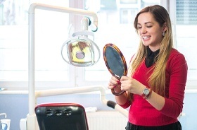 dental patient with mirror