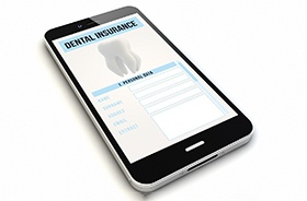 Smartphone displaying dental insurance information