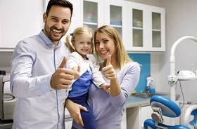 family at dental office