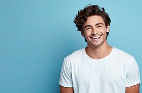Handsome young man with straight, attractive teeth