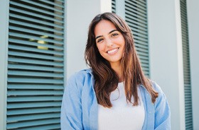 Smiling woman with beautiful teeth