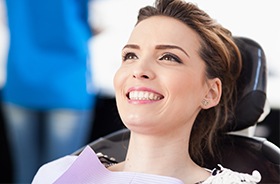 Woman in dental chair