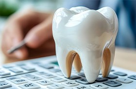 Tooth model on top of calculator